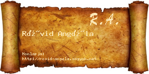 Rövid Angéla névjegykártya