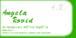 angela rovid business card